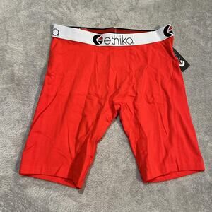 Ethika Boxer Briefs Mens Medium Red Cotton Spandex Athletic Underwear Tag New